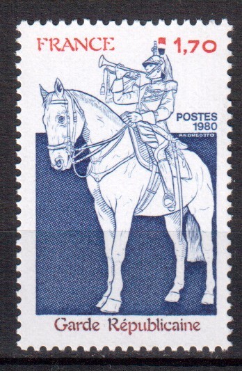 FRANTA 1980, Garda republicana, serie neuzata, MNH