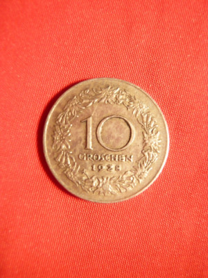 Moneda 10 Grosi 1928 Austria metal alb , cal.FF.Buna foto