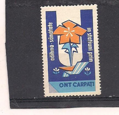 No(9)timbre-Romania 1965-1970-vinieta de propaganda ONT Carpati foto