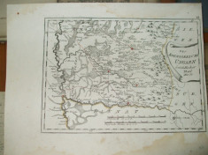 Harta color F. J. J. von Reilly Regatul Ungariei partea estica Banat 1789 007 foto
