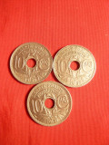 Monede 10 Cent 1931 ,1935 ,1938 Franta cal.apr.NC ,luciu batere, Europa