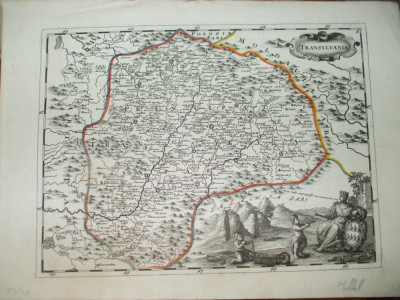 Harta color Transilvania Transylvania Johan Andreas Pfeffel Augsburg 1730 033 foto