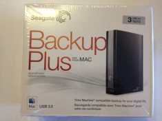 Hard Extern Seagate Backup Plus for Mac 3TB 3.5&amp;quot; USB 3.0 Mac Storage - Desktop Model STCB3000900, Noi, Sigilate HDD special pentru MAC foto