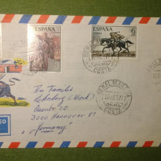 Plic circulat 4 timbre - Malaga - Benalmadena Spania spre Germania - 1977