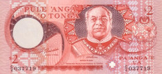 Tonga 2 Pa&amp;#039;anga (nedatata; circa 1995; regele Taufa&amp;#039;ahau, P-32 UNC !!! foto