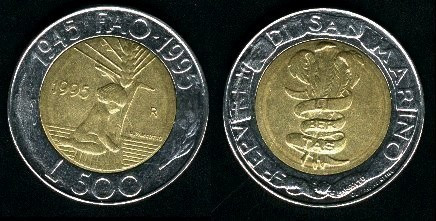 !!! SAN MARINO - 500 LIRE 1995 - KM 330 - UNC /// F.A.O.