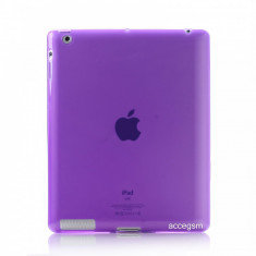 Husa / Carcasa iPad 2 / 3 / 4 TPU slim mov semitransparenta - calitate superioara foto
