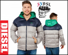 Geaca Diesel 55DSL Javanelli Jacket grey blue green originala 100% import USA foto