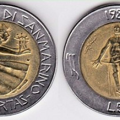 !!! SAN MARINO - 500 LIRE 1985 - KM 181 - UNC /// LUPTA IMPOTRIVA DROGURILOR