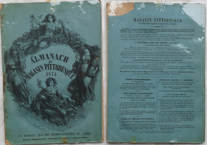 Almanah magazin pitoresc , 1874 , 64 pagini , gravuri