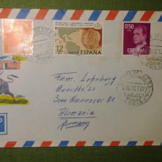 Plic circulat - 5 timbre Spania - Malaga - Benalmadena 1977