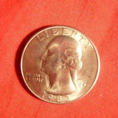 Moneda 25 Cent 1983 litera P , SUA ,metal alb ,cal.apr.NC