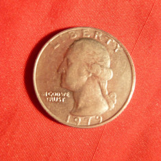 Moneda 25 Cent 1979 , SUA ,metal alb ,cal.NC