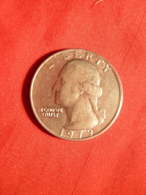 Moneda 25 Cent 1979 , SUA ,metal alb ,cal.NC foto