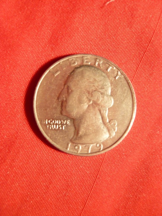 Moneda 25 Cent 1979 , SUA ,metal alb ,cal.NC
