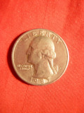 Moneda 25 Cent 1985 litera P , SUA ,metal alb ,cal.F.F.Buna, America de Nord