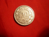 Moneda 20 Rapen 1913 Elvetia ,metal alb ,cal.NC, Europa