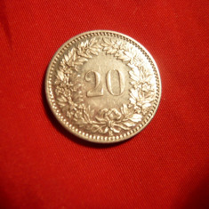 Moneda 20 Rapen 1913 Elvetia ,metal alb ,cal.NC