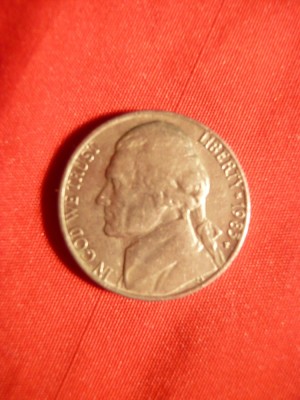 Moneda 5 Cent 1983 litera P , SUA ,metal alb ,cal.apr.NC foto