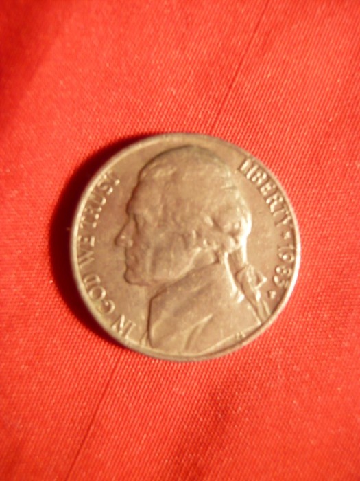 Moneda 5 Cent 1983 litera P , SUA ,metal alb ,cal.apr.NC