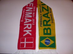 Fular fotbal DANEMARCA - BRAZILIA (meci amical-2012)