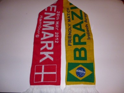 Fular fotbal DANEMARCA - BRAZILIA (meci amical-2012) foto