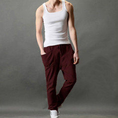 Pantaloni model gen Zara, sport trening barbati noi, rosu inchis =wine red vezi marimi in descriere foto
