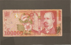 BANCNOTA 100000 LEI 1998 VF+ foto