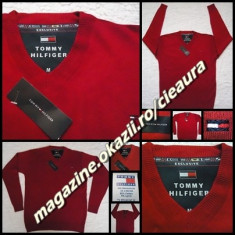 PULOVER ROSU BARBATI FIRMA TOMMY HILFIGER EXCLUSIVE ANCHIOR 100%LANA NEW EDITION foto