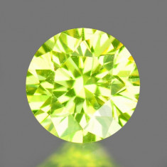 &amp;amp;gt;&amp;amp;gt; DIAMANT NATURAL GALBEN-VERZUI - 0,086ct. - 2,70 mm - certificat , SUPERB ! ! ! foto