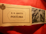 Carnet cu 12 Ilustrate Grota Postumia ,anii &#039;20 cu stampila pe spate