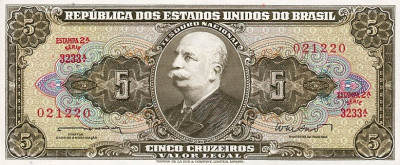 Brazilia 5 cruzeiros 1964 UNC, 2 bucati, 10 roni bucata foto