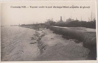 B76162 Constanta 1929 Vapoare sosite in port Marea Inghetata foto