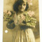 Carte postala - ARTA - Fata cu flori - necirculata - scris romana, semnat 1910 - 2+1 gratis toate produsele la pret fix - RBK3981