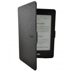 Husa / Coperta Neagra / KINDLE PAPERWHITE / SLIM / PIELE PREMIUM / functie wake and sleep - prindere cu magnet Cadou - 3000 de carti in limba romana foto