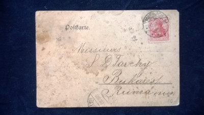 Posrkarte - circulat Germania 1908 - timbru Deutsches Reich foto