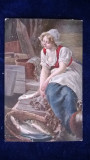 Vedere pictura in relief-Marke Schlangenkonigin - Erpaco, Nevasta de pescar, Circulata