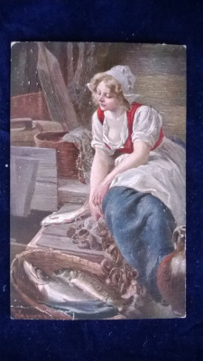 Vedere pictura in relief-Marke Schlangenkonigin - Erpaco, Nevasta de pescar foto