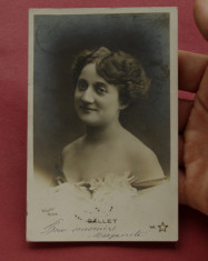 fotografie / carte postala inceput de secol XX portret GALLET stampila campulung foto