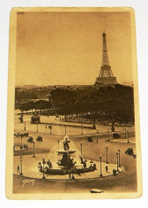 Carte postala - ARHITECTURA, FANTANA - Paris - Turnul Eiffel - circulata Franta 1911 - 2+1 gratis toate produsele la pret fix - RBK3975 foto