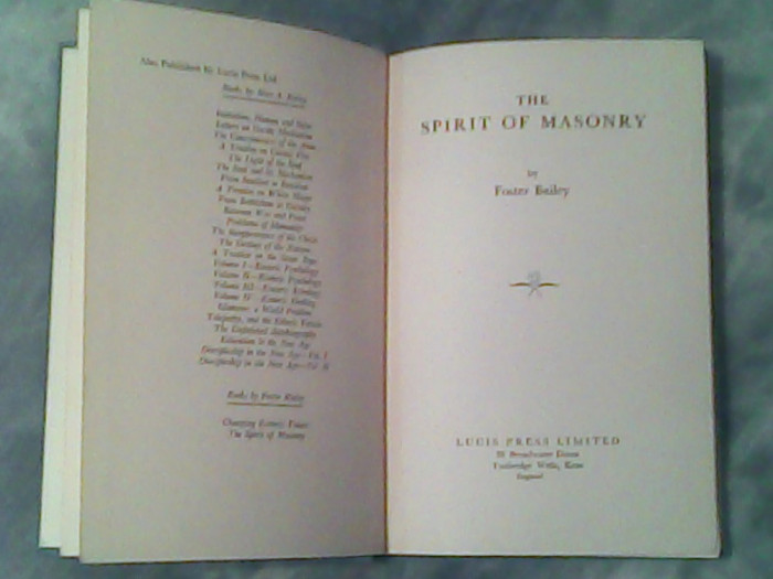 The spirit of masonry-Foster Bailey