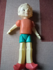 Buratino Pinocchio jucarie plastic papusa ruseasca pinochio anii 80 URSS hobby foto