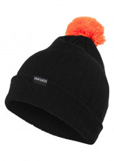 Caciula/Fes unisex Urban Classics Bobble negru cu portocaliu neon. foto