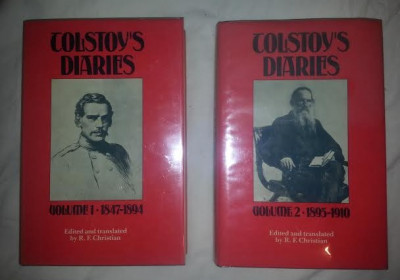 Tolstoi Jurnal DIARIES 2vol (in engleza) Scribners 1986 cartonate cu supracoperta foto