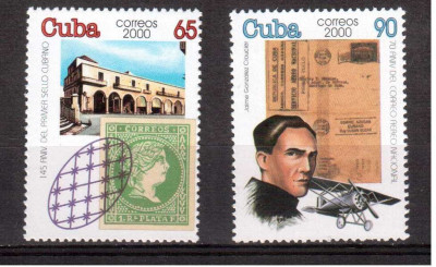 CUBA 2000, Aniversari - 145 de ani - marci cubaneze, Aviatie, serie neuzata foto