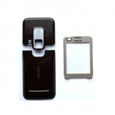 Carcasa geam fata si capac spate capac baterie capac acumulator Nokia 6120 6120c classic Originala NOUA foto