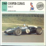 55 Foto Automobilism - COOPER-CLIMAX MARK IV - Marea Britanie -1960 -pe verso date tehnice in franceza -dim.138X138 mm -starea ce se vede