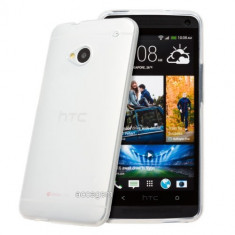 Husa / Carcasa HTC One M7 TPU slim alba translucid - calitate superioara foto