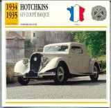 95 Foto Automobilism - HOTCHKISS 615 COUPE BASQUE - FRANTA - 1934-1935 -pe verso date tehnice in franceza -dim.138X138 mm -starea ce se vede