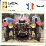 21 Foto Automobilism - DARMONT SPECIAL - Franta -1929-1934 -pe verso date tehnice in franceza -dim. 138X138 mm -starea ce se vede